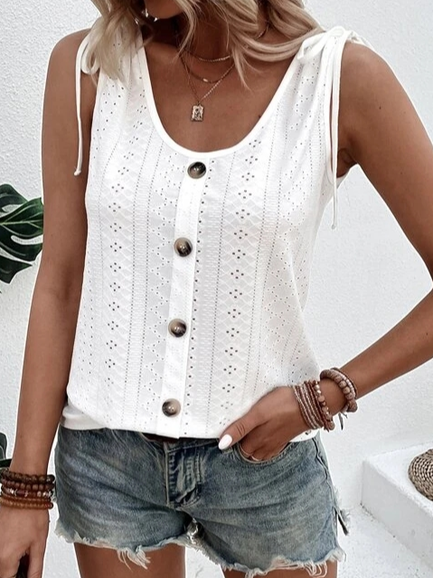 Sierra Women's White Tank Top | Relaxed Fit, Casual Style 4