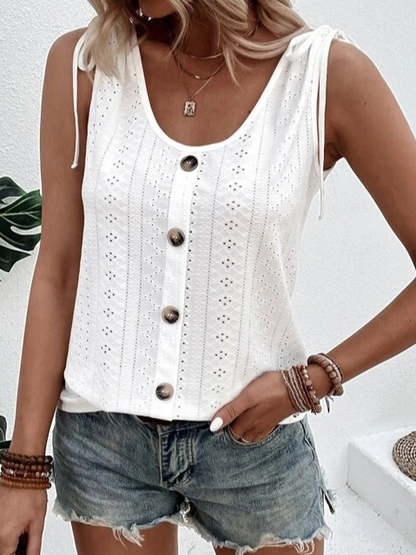 Sierra Women's White Tank Top | Relaxed Fit, Casual Style 4