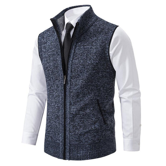 Sleek Men's Black Vest | Modern Knit Design, Versatile Layering 0