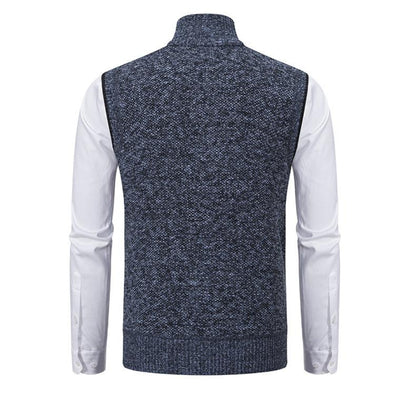 Sleek Men's Black Vest | Modern Knit Design, Versatile Layering 2