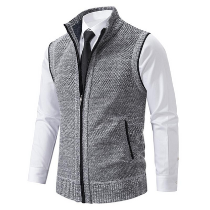 Sleek Men's Black Vest | Modern Knit Design, Versatile Layering 3