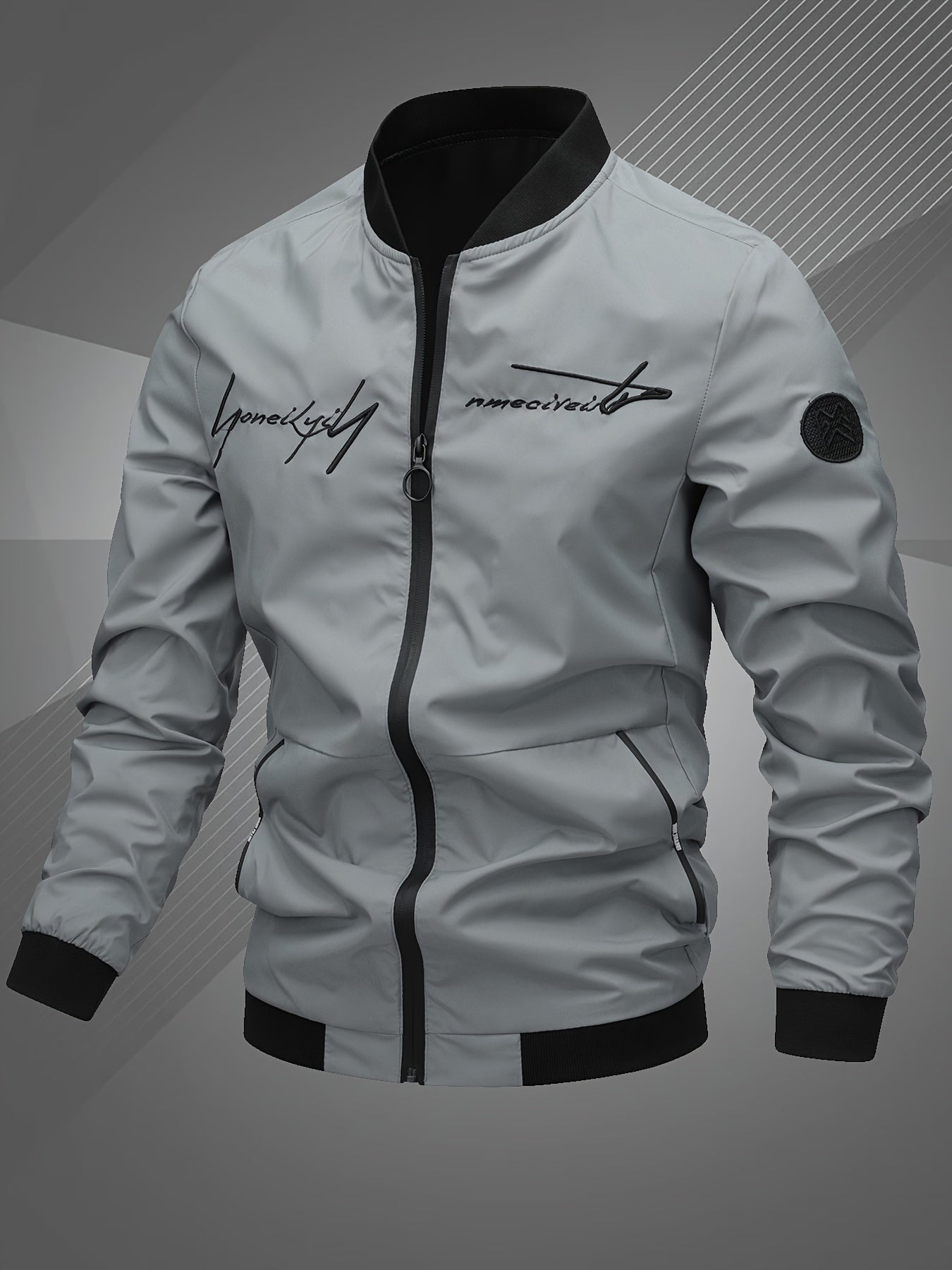 Sleek Men's Bomber Jacket | Modern Zip-Up Design 7