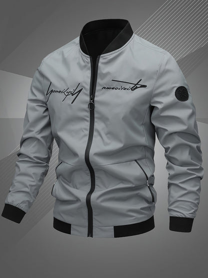 Sleek Men's Bomber Jacket | Modern Zip-Up Design 7