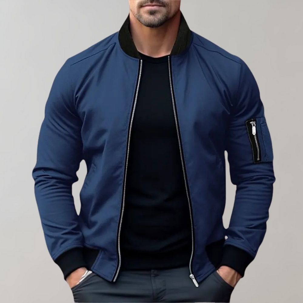 Sleek Men's Bomber Jacket | Slim Fit, Functional Pockets 0