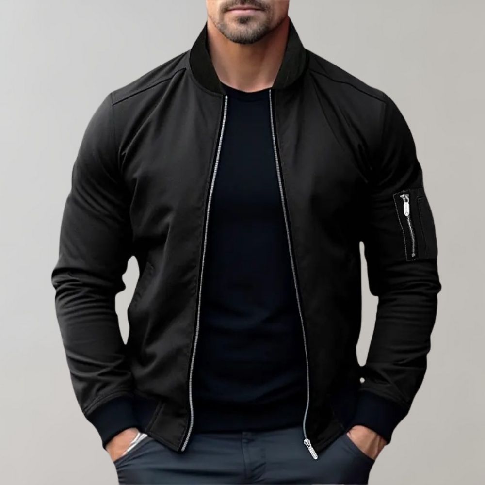Sleek Men's Bomber Jacket | Slim Fit, Functional Pockets 2