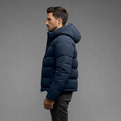 Sleek Men's Puffer Jacket | Quilted Design with Hood 3