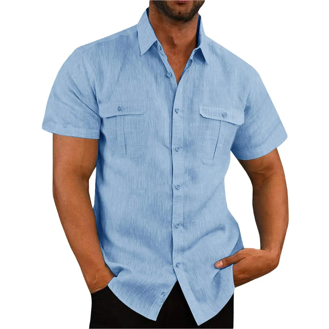 Sleek Men's Shirt | Short Sleeve, Versatile Style. 0