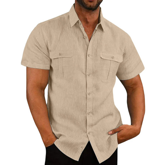 Sleek Men's Shirt | Short Sleeve, Versatile Style. 1