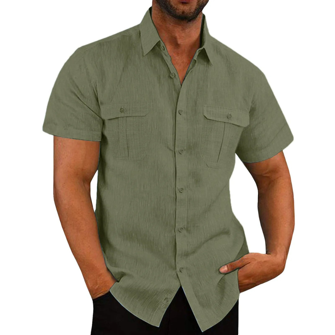Sleek Men's Shirt | Short Sleeve, Versatile Style. 2