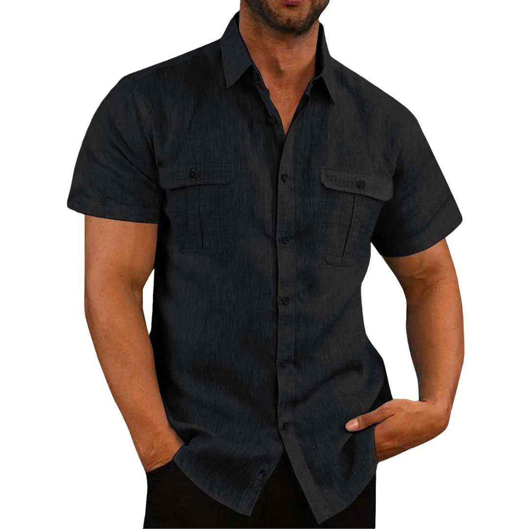 Sleek Men's Shirt | Short Sleeve, Versatile Style. 3