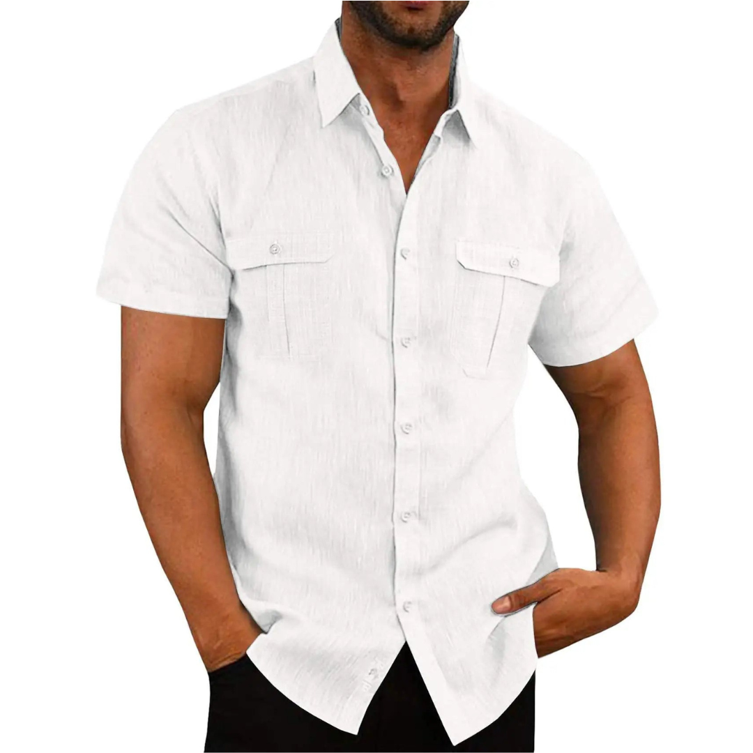 Sleek Men's Shirt | Short Sleeve, Versatile Style. 4