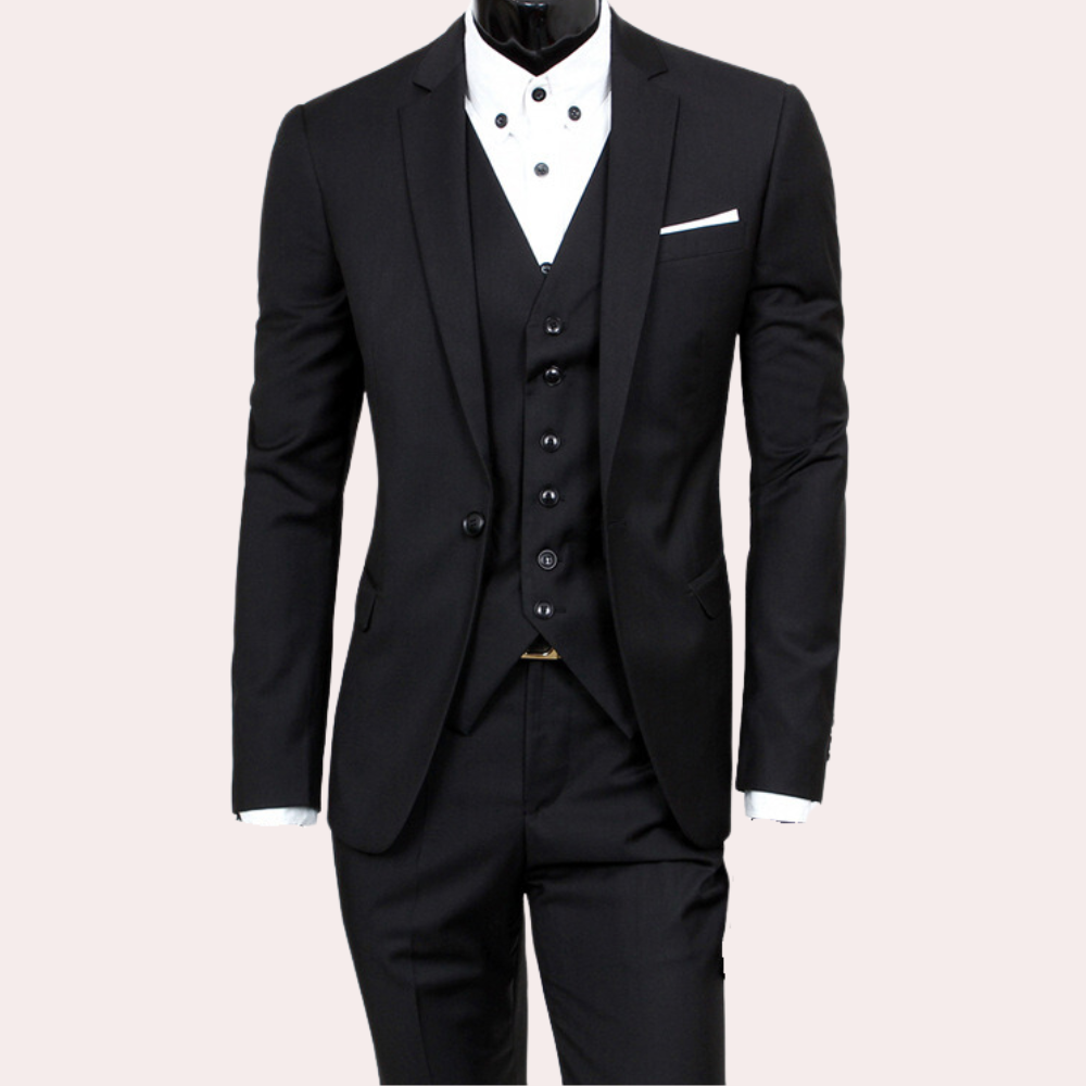 Sleek Men's Suit | Slim Fit Three-Piece Wedding Ensemble 0
