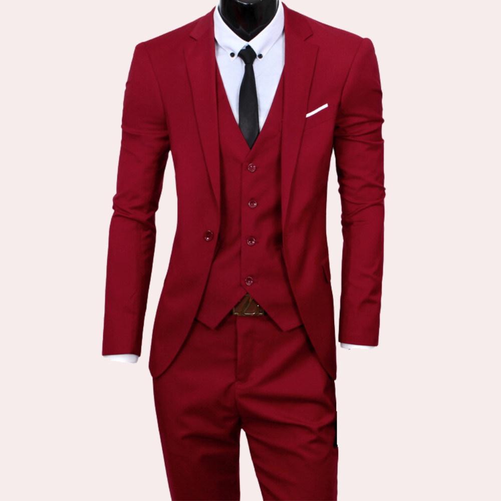 Sleek Men's Suit | Slim Fit Three-Piece Wedding Ensemble 3