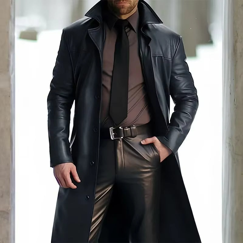 Sleek Men's Trench Coat | Elegant Winter Outerwear, Tailored Fit 0