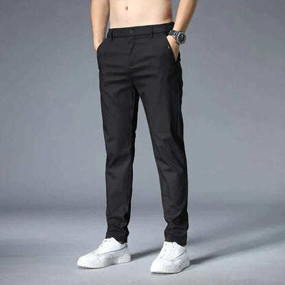 Sleek Men's Trousers | Stretch Fabric, Straight Cut 0