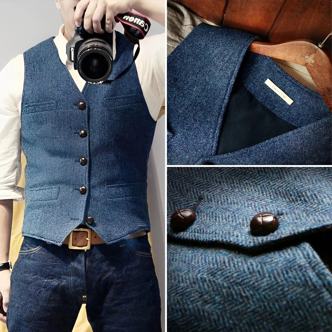 Sleek Men's Vintage Vest | Lightweight, Classic Button Placket 1