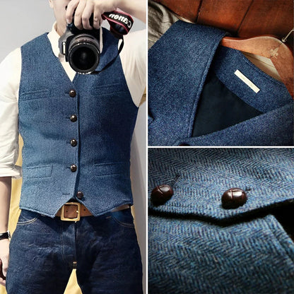 Sleek Men's Vintage Vest | Lightweight, Classic Button Placket 1