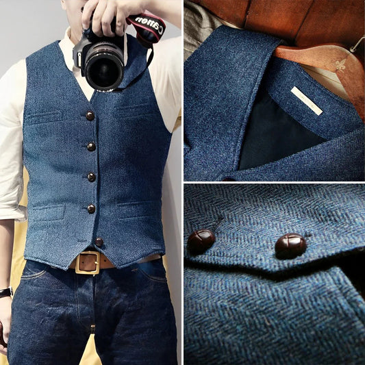 Sleek Men's Vintage Vest | Lightweight, Classic Button Placket 1