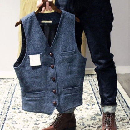 Sleek Men's Vintage Vest | Lightweight, Classic Button Placket 2