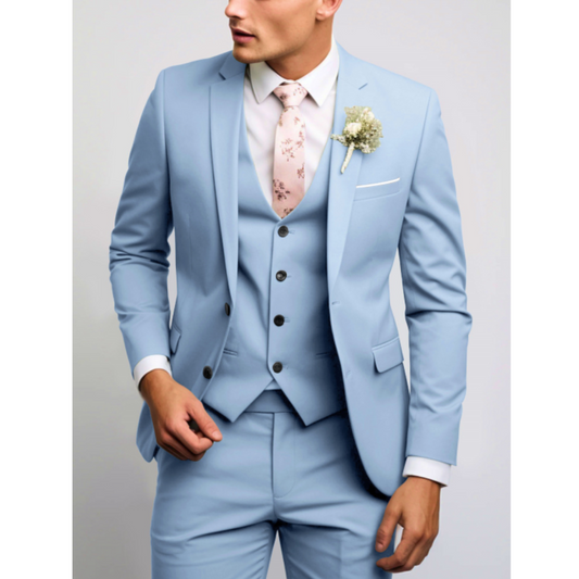 Sleek Men's Wedding Suit | Slim Fit 3-Piece Ensemble 0