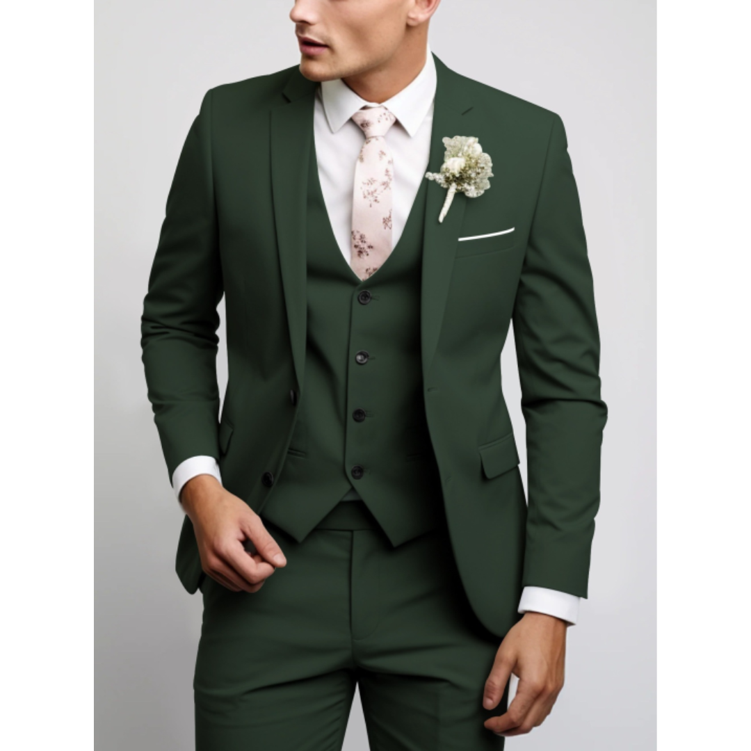 Sleek Men's Wedding Suit | Slim Fit 3-Piece Ensemble 7