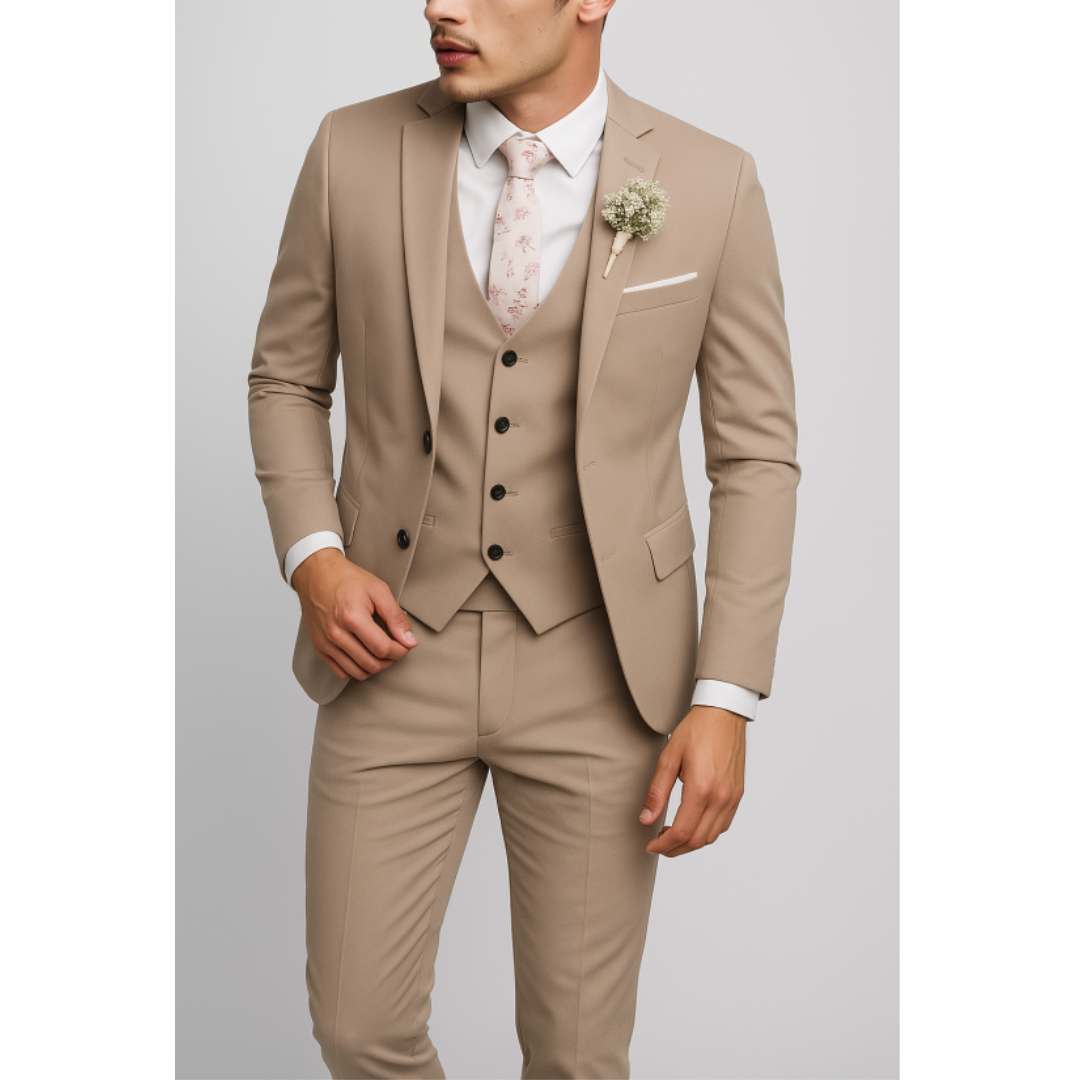 Sleek Men's Wedding Suit | Slim Fit 3-Piece Ensemble 9