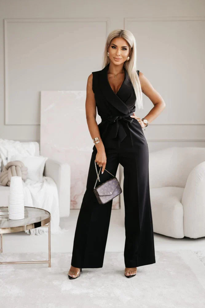 Sleek Women's Black Jumpsuit | Modern Sleeveless Design, Elegant 1