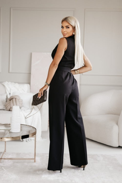 Sleek Women's Black Jumpsuit | Modern Sleeveless Design, Elegant 2