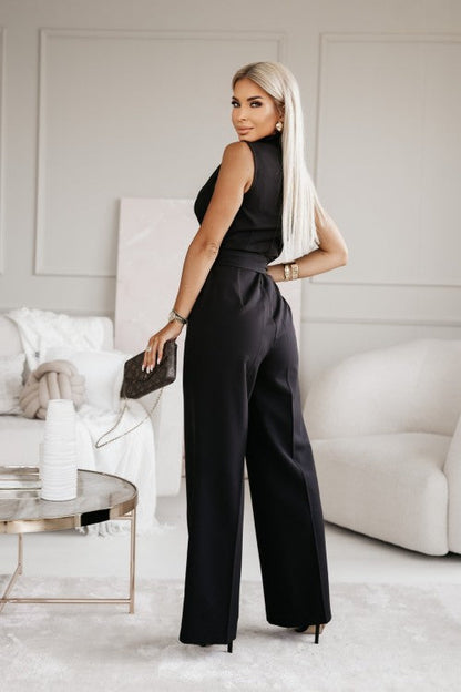 Sleek Women's Black Jumpsuit | Modern Sleeveless Design, Elegant 2