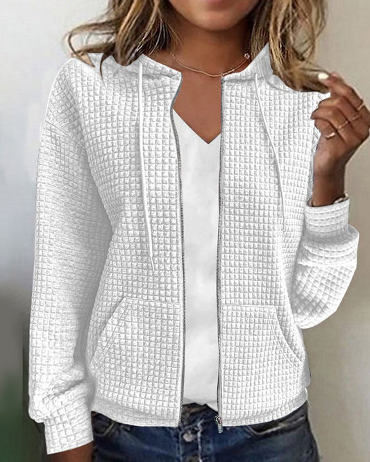 Sleek Women's Hoodie | Casual Zipper Design, Long Sleeve 1