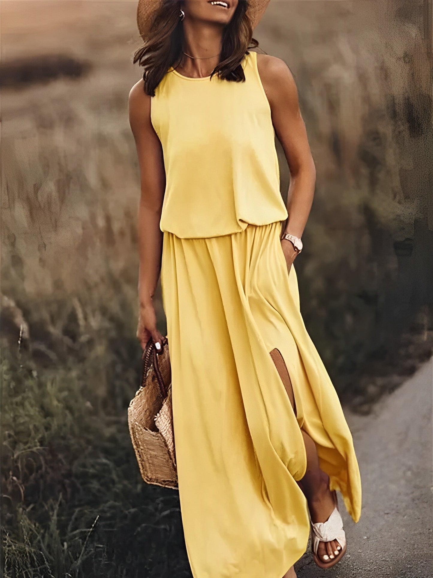 Sleek Women's Maxi Dress | Elegant Sleeveless White Design 4