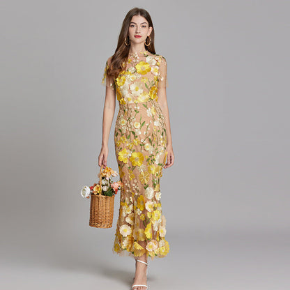 Sleek Women's Maxi Dress | Floral Print, Elegant Style 0