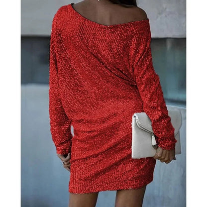 Sleek Women's Mini Dress | Shimmering One Shoulder Design 3