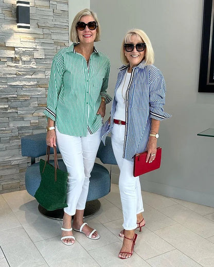 Sleek Women's Shirt | Timeless Stripes, Flattering Fit 1