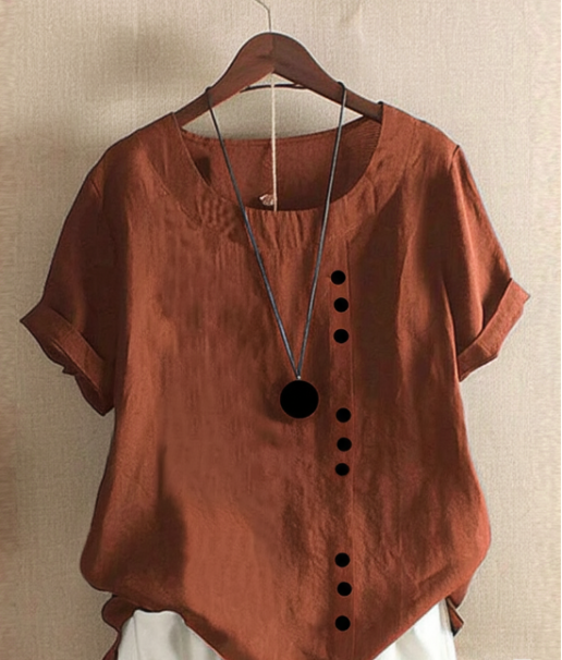 Sleek Women's Summer Blouse | Classic Crew Neck 2