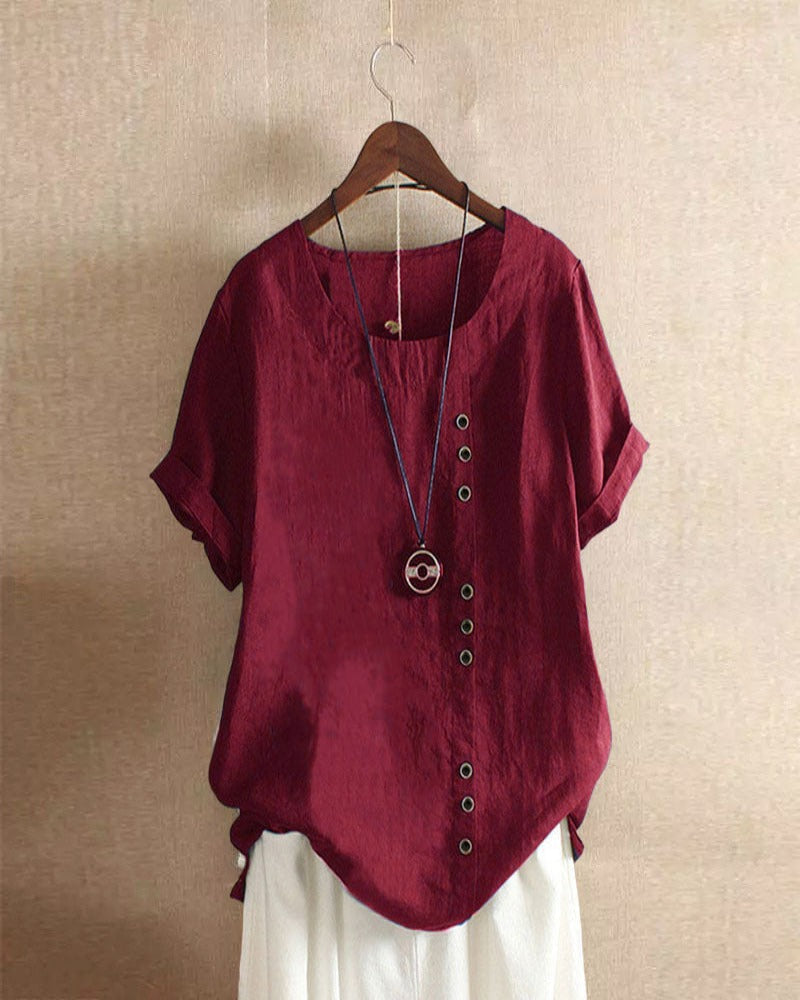 Sleek Women's Summer Blouse | Classic Crew Neck 5