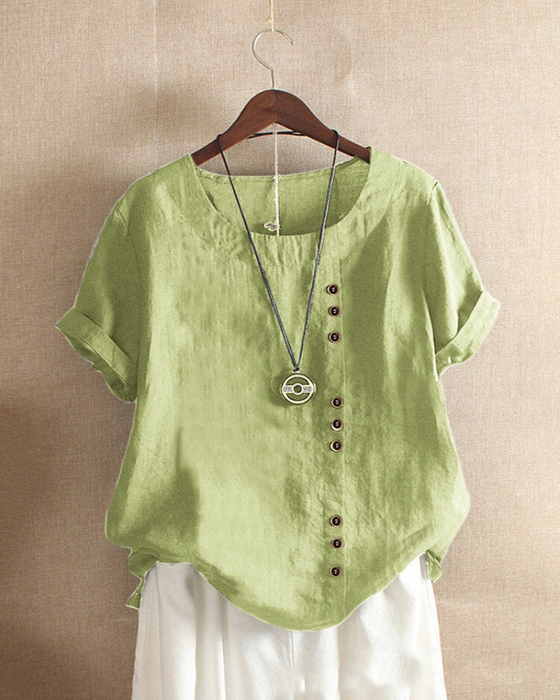 Sleek Women's Summer Blouse | Classic Crew Neck 7
