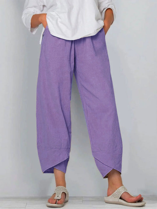 Sleek Women's Trousers | Airy Cropped Comfort for Summer 1