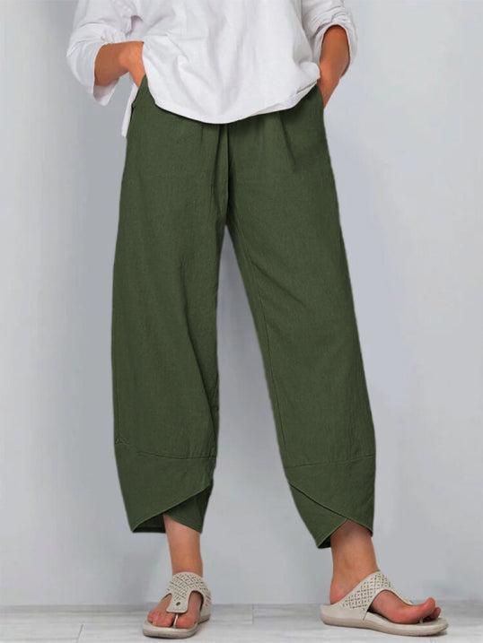 Sleek Women's Trousers | Airy Cropped Comfort for Summer 2