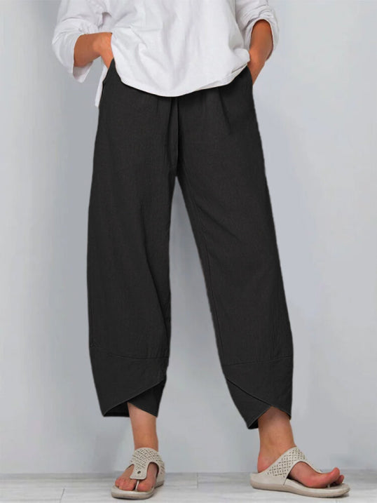 Sleek Women's Trousers | Airy Cropped Comfort for Summer 4