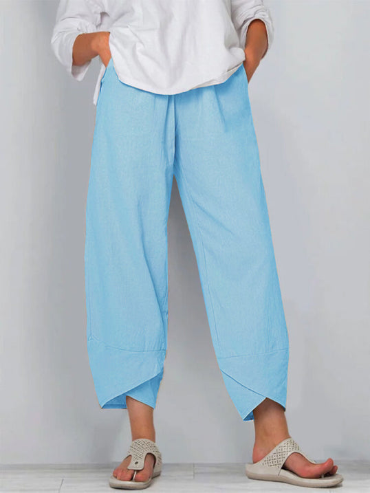 Sleek Women's Trousers | Airy Cropped Comfort for Summer 7
