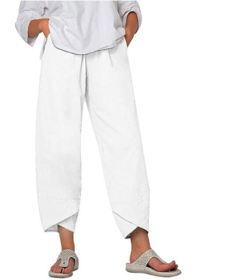 Sleek Women's Trousers | Airy Cropped Comfort for Summer 8