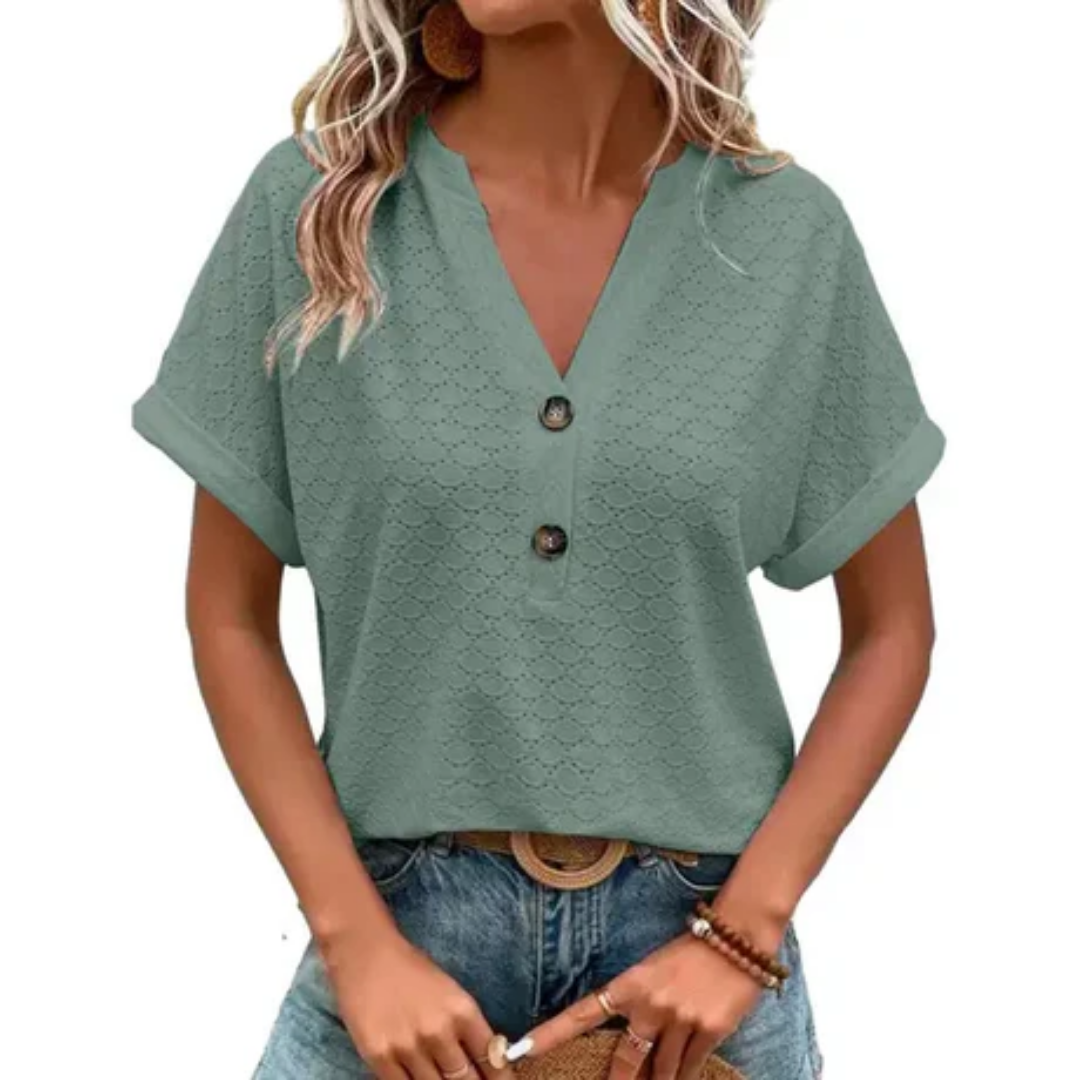 Sloane Women's Summer Blouse | V-Neck, Airy Design 0