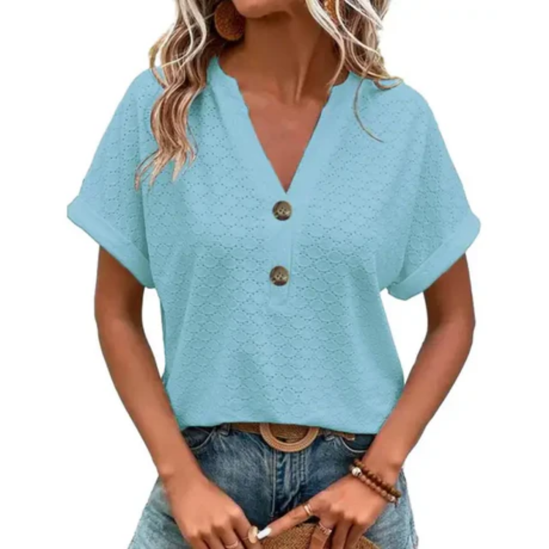 Sloane Women's Summer Blouse | V-Neck, Airy Design 1