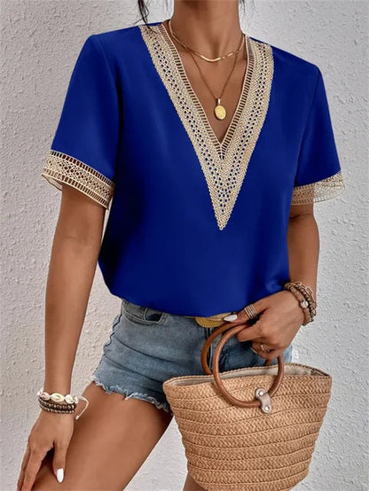 Soleil Women's Blouse | Airy V-Neck, Summer Top 2