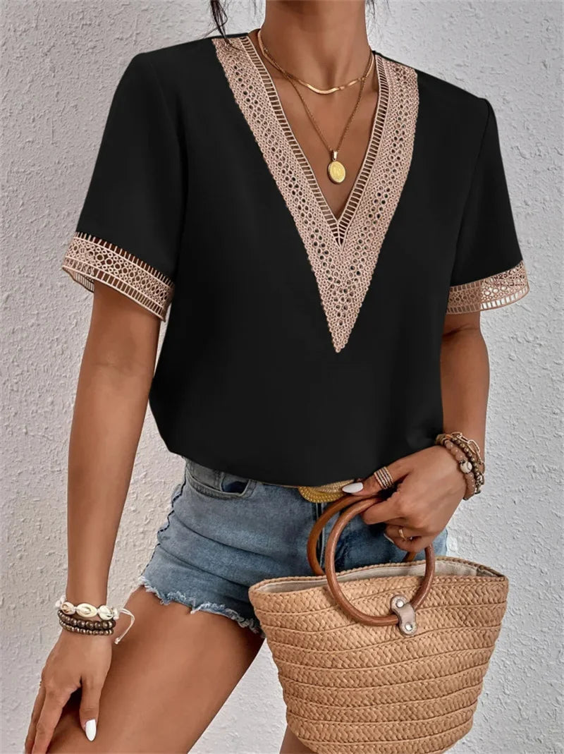Soleil Women's Blouse | Airy V-Neck, Summer Top 4