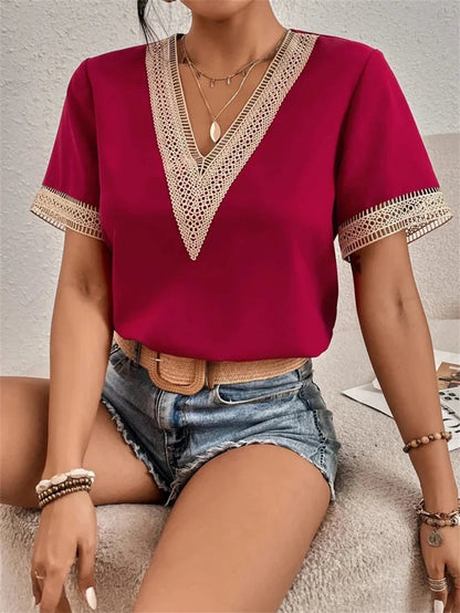 Soleil Women's Blouse | Airy V-Neck, Summer Top 6
