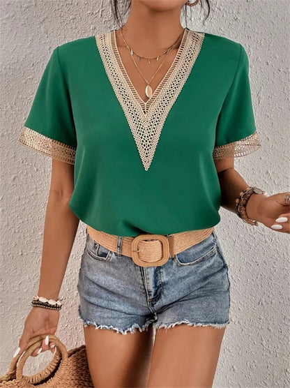 Soleil Women's Blouse | Airy V-Neck, Summer Top 7