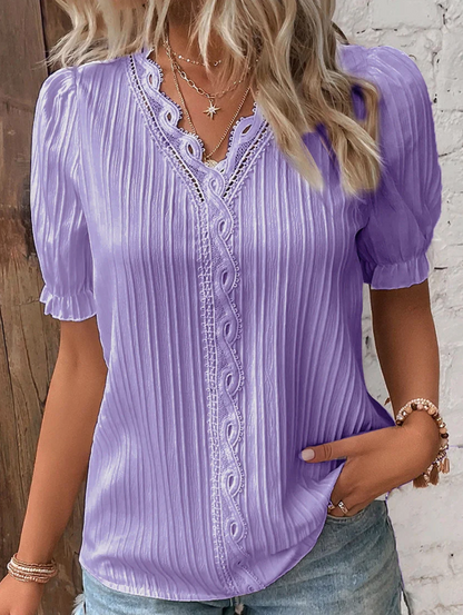 Sophia Women's Blouse | Structured V-Neck, Versatile Style 3