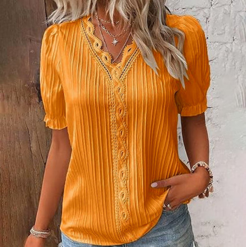 Sophia Women's Blouse | Structured V-Neck, Versatile Style 5